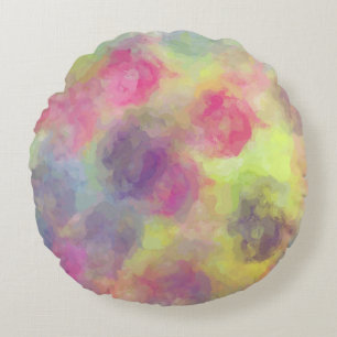 Coussins Ronds Boules en coton rose pastel