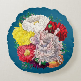 Coussins Ronds Bouquet de fleurs sauvages botaniques vintage vibr
