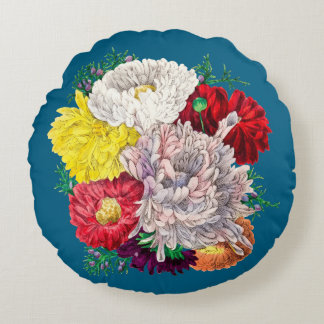 Coussins Ronds Bouquet de fleurs sauvages botaniques vintage vibr