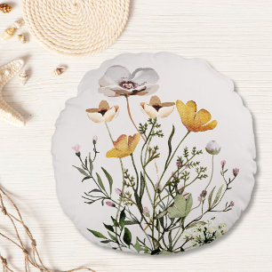 Coussins Ronds Bouquet de fleurs sauvages séchées