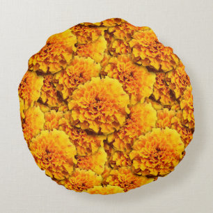 Coussins Ronds Bouquet de Marigold - orange doré