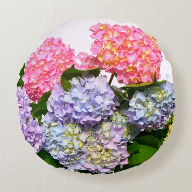 Coussins Ronds Bouquet d'hortensias (Devant)