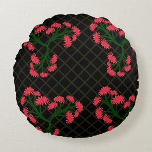 Coussins Ronds Bouquet floral de gerbera rose motif