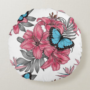 Coussins Ronds Bouquet tropical