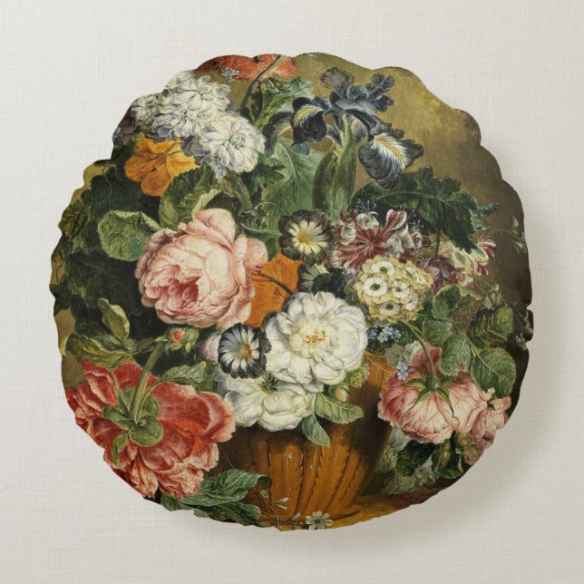 Coussins Ronds Bouquet vintage de fleurs (Devant)
