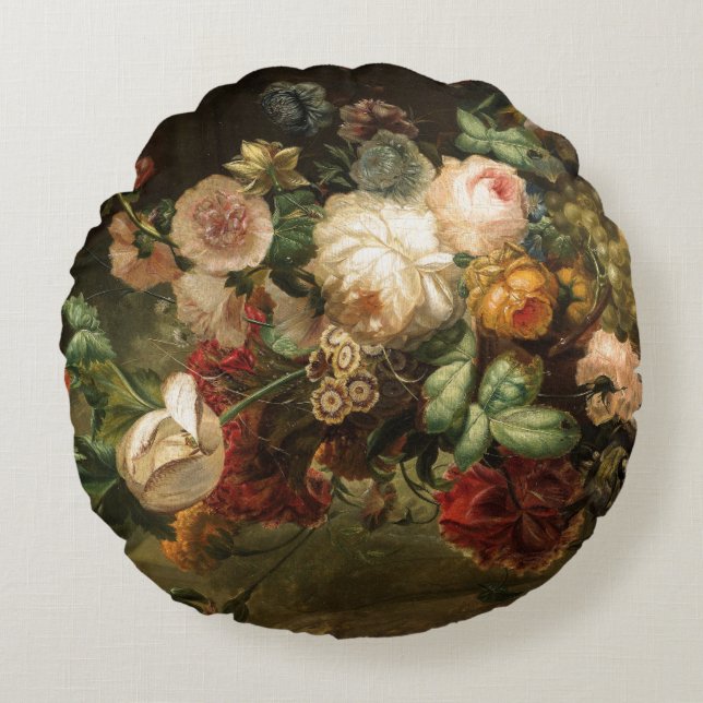 Coussins Ronds Bouquet vintage de fleurs (Devant)