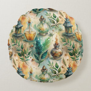 Coussins Ronds Bouteilles apothécaires vintages Motif (4)