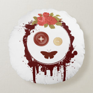 Coussins Ronds Bouton graphique face