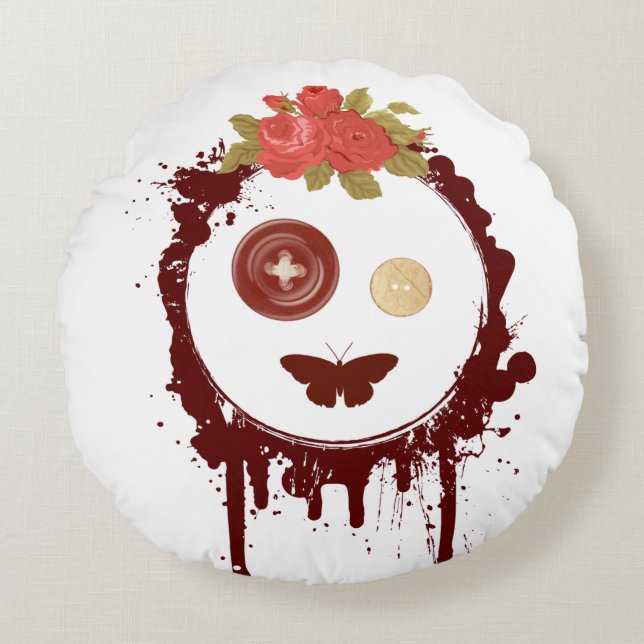 Coussins Ronds Bouton graphique face (Devant)