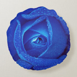 Coussins Ronds Bouton rose bleu