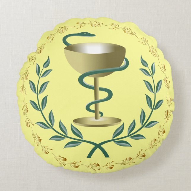 Coussins Ronds Bowl Of Hygieia~Pharmacie~Apothecary~Dispensaire~ (Devant)