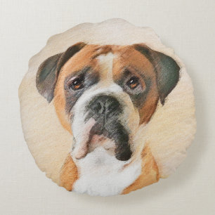 Coussins Ronds Boxer Dog Peinture Non Décroché Art animal origina