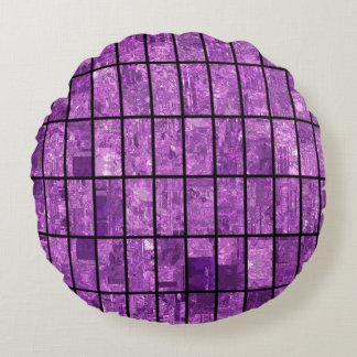 Coussins Ronds Bright abstract mosaic violet background with glos