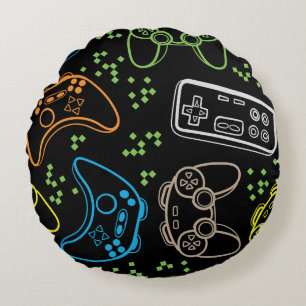 Coussins Ronds Bright gaming joysticks : motif cool.