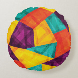 Coussins Ronds Bright Mosaic Grunge Motif transparent