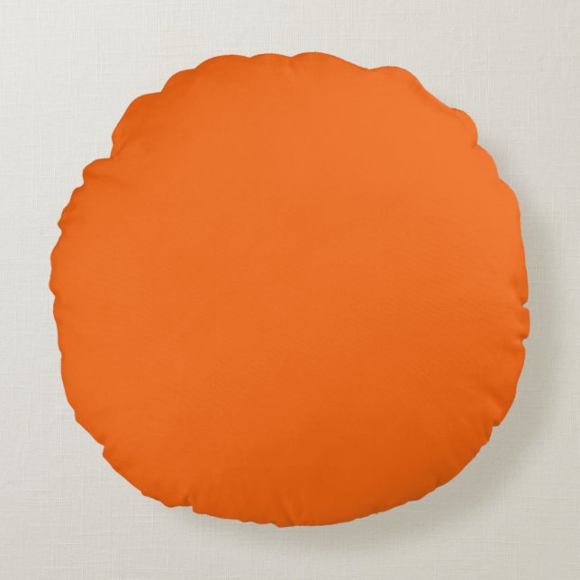 Coussins Ronds Bright Tiger Orange Solide couleur Impression (Devant)