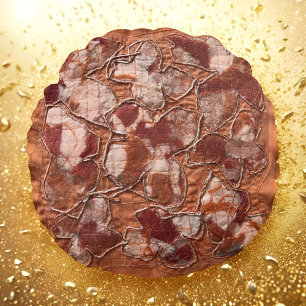 Coussins Ronds Broderie moderne joyeux papillons orange brûlé