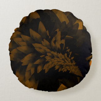 Coussins Ronds Brown and Black Bloom