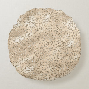 Coussins Ronds Brown Cheetah Leopard Skin Imprimer Motif Animal