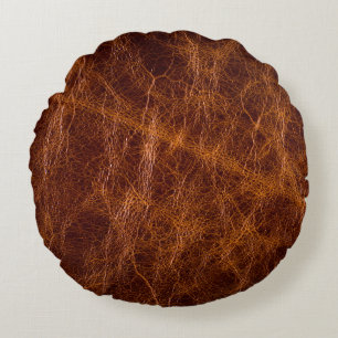Coussins Ronds Brown cuir textureabstrait, art, artificiel, dos