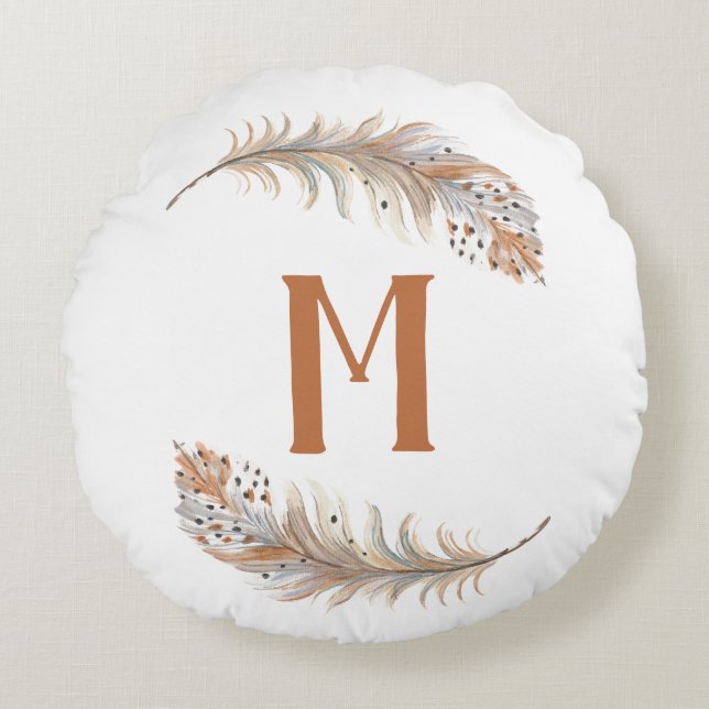 Coussins Ronds Brown et crème (Devant)