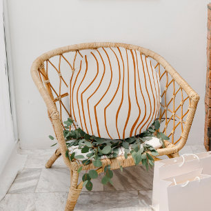 Coussins Ronds Brown Line Modern Zebra Print Stripes Round Coussi