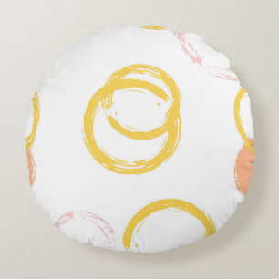 Coussins Ronds Brush Circle. Vintage Motif sans couture. D coloré