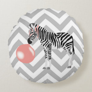 Coussins Ronds Buble Gum Zebra Blowbble