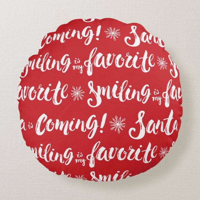 Coussins Ronds Buddy l'Elfe | Sourire est mon Motif favori (Devant)