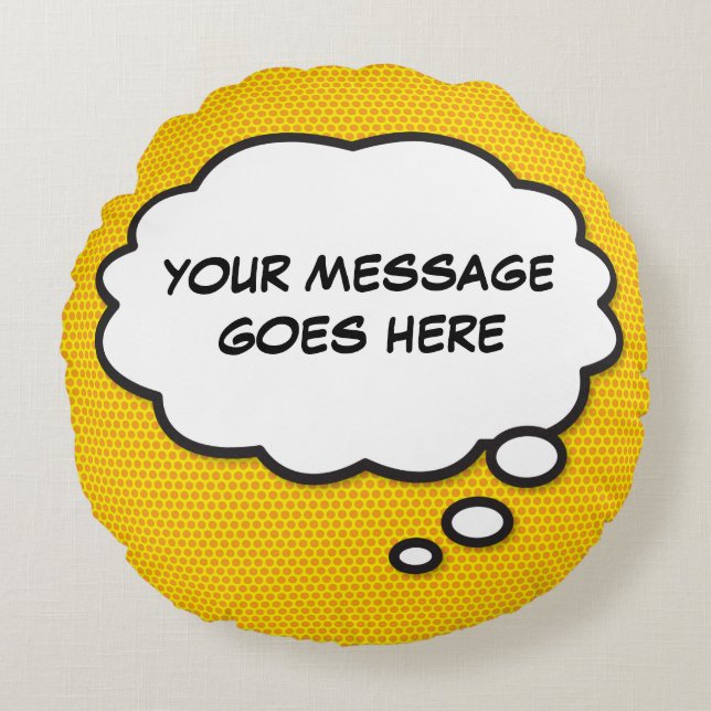 Coussins Ronds Bulle de pensée de message personnalisé Fun bande  (Devant)