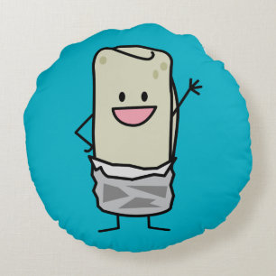 Coussins Ronds Burrito heureux écartant le bonjour