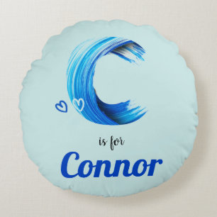 Coussins Ronds C est pour Connor Baby Gift Nom personnalisé Perso