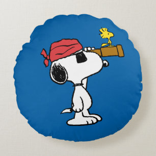 Coussins Ronds cacahuètes   Snoopy et bois de pirate