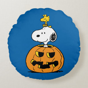 Coussins Ronds cacahuètes   Snoopy & Woodstock Citrouille pop-up