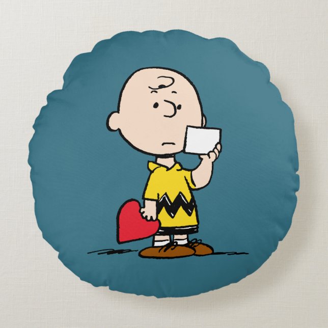Coussins Ronds Cachou | Saint-Valentin Charlie Brown (Devant)