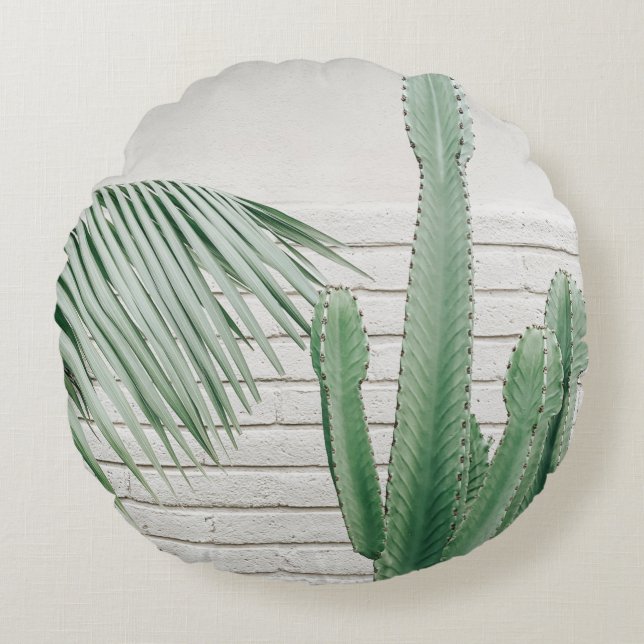 Coussins Ronds Cactus candelabra vert (Devant)