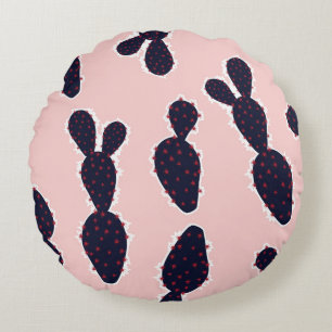 Coussins Ronds Cactus mignon douce humeur et ton motif,