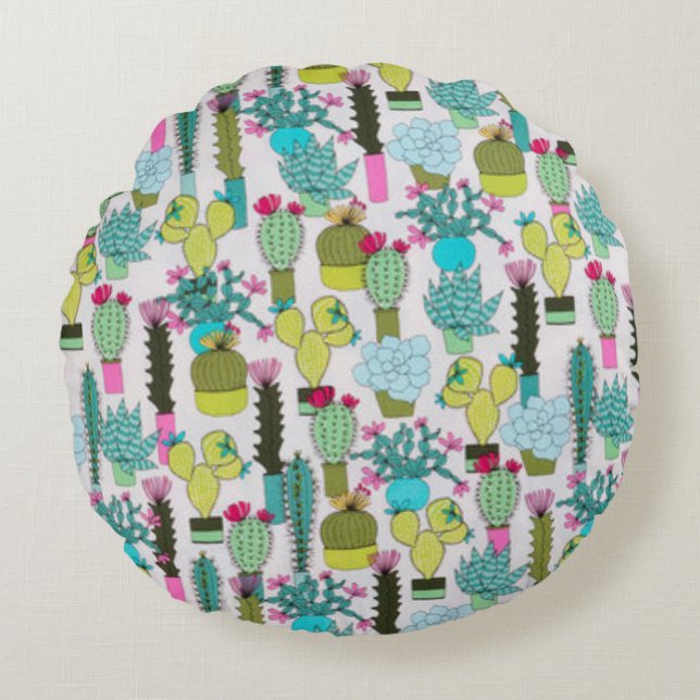 Coussins Ronds Cactus partout (Devant)