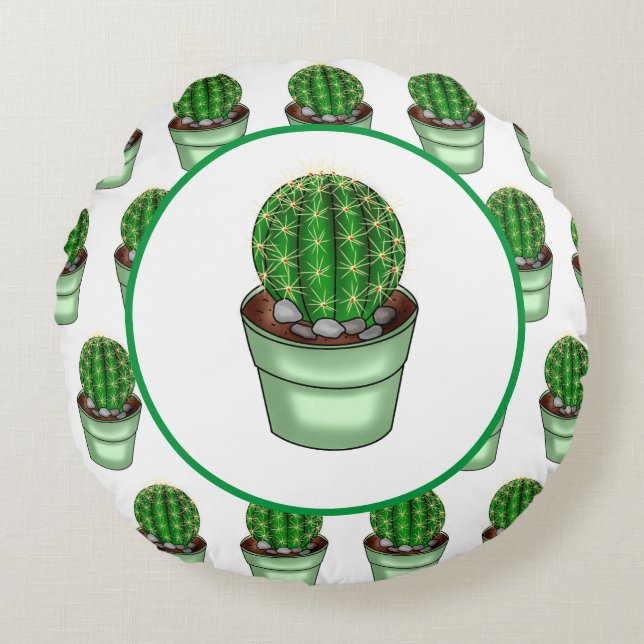 Coussins Ronds Cactus rend parfait | Pun Plante (Devant)