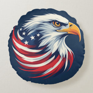 Coussins Ronds Cadeau Aigle royal pour lui – Œuvre d'art patrioti