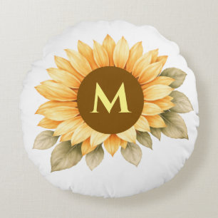 Coussins Ronds Cadeau Bohème Monogramme Cottagecore