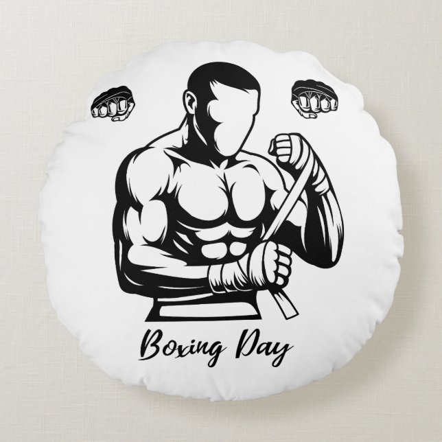 COUSSINS RONDS CADEAU DE BOXEUR POUR HOMMES (Devant)