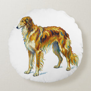Coussins Ronds Cadeau de chien Design de Saluki couleur vibrant c