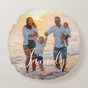 Coussins Ronds Cadeau de décoration de maison avec photo de famil