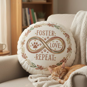 Coussins Ronds Cadeau de garde d'animaux de compagnie Boho Heartf