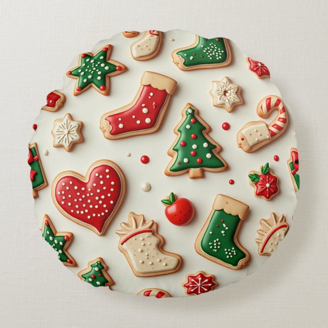 Coussins Ronds cadeau de noël (Devant)