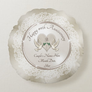 Coussins Ronds Cadeau du 2e, 13e, 39e ou 8 ans pour elle