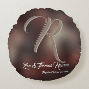 Coussins Ronds Cadeau personnalisé de pendaison de crémaillère po