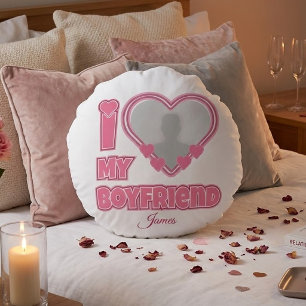 Coussins Ronds Cadeau personnalisé Je t'aime mon petit ami – Ajou