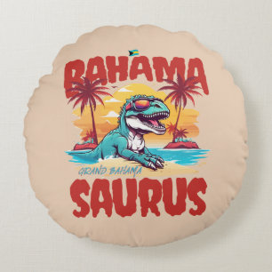 Coussins Ronds Cadeau souvenir Bahamas : Grand Bahama Saurus T-Re